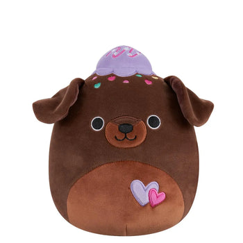 Squishmallows Rico der Brownie-Schoko-Labrador mit lila Eiscreme, 20 cm