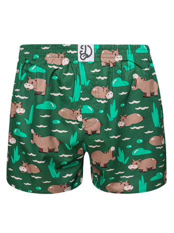 Shorts für Männer Schwimmendes Nilpferd