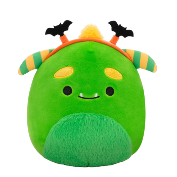 Squishmallows Callum das grüne Monster mit Fledermaus-Stirnband, 20 cm