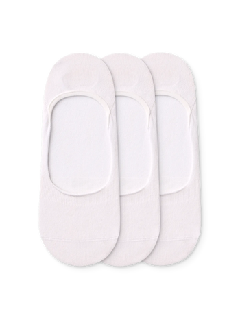 3er-Pack No-Show-Socken aus Baumwolle Weiß Klassisch