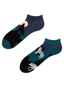 Lustige Knöchelsocken Mondwolf