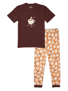 Lustiger Pyjama für Männer Schläfriger Kaffee