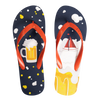 Lustige Flip-Flops Bier und Boot