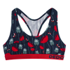 Lustige Damenbralette Marienkäfer und Mohnblumen