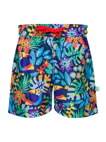 Lustige Badeshorts für Jungen Tukan im Dschungel