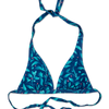 Lustiges Bikinioberteil in Triangelform Türkisfarbene Blumen