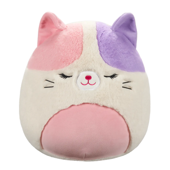 Squishmallows Fuzzamallows Nell die rosa und lilafarbene Calico-Katze, 30 cm