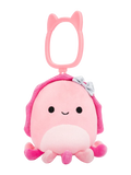Squishmallows Schlüsselanhänger Auggie der Tintenfisch mit Schleife, 9 cm