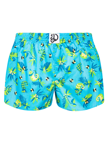 Lustige Damenshorts Chamäleon und Fliegen