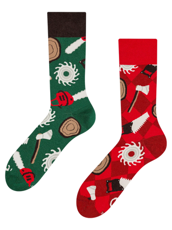 Lustige Socken Holzfäller