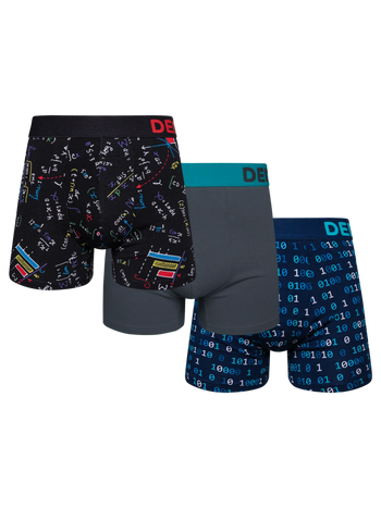 Lustige Boxershorts für Männer 3er-Pack Matheliebhaber