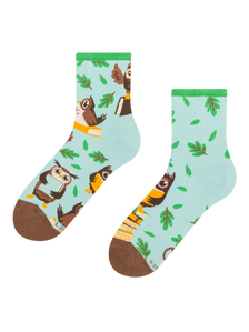 Lustige Crewsocken Eule und Bücher