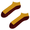 Senfgelbe Knöchelsocken Fußabdruck