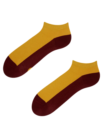 Senfgelbe Knöchelsocken Fußabdruck