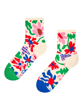 Lustige Crewsocken Verrückte Blumen