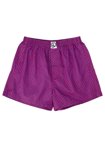 Blau und Magent gemusterte Shorts für Männer