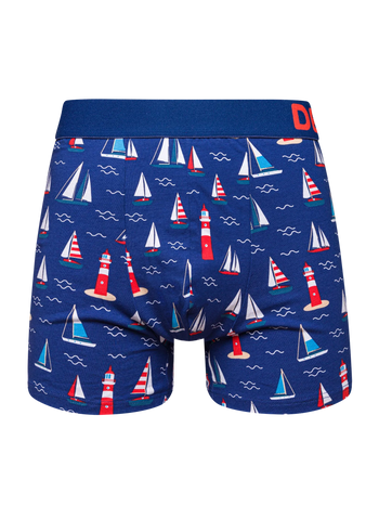 Lustige Boxershorts für Männer Leuchtturm und Segelboote