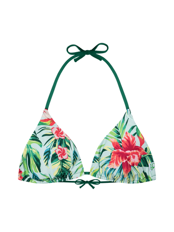 Lustiges Bikinioberteil in Triangelform Tropische Blumen