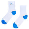 Gerippte Mid-Calf-Socken Weißer Radfahrer