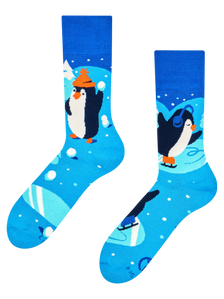 Warme Socken Eislaufende Pinguine