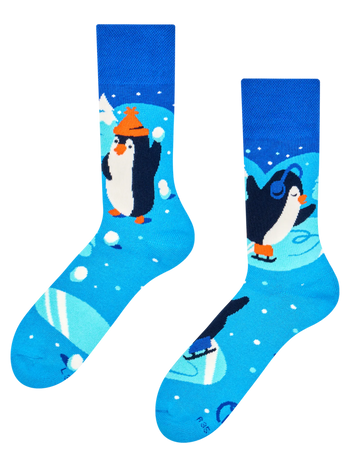 Warme Socken Eislaufende Pinguine