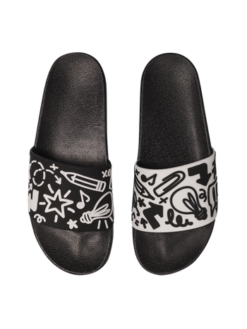 Lustige Pantoletten Kritzeleien