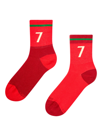Gerippte Mid-Calf-Socken Portugiesische Fußballlegende
