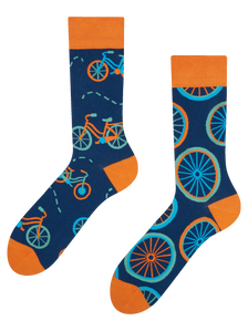 Lustige Socken Oranges Fahrrad