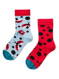 Lustige Kindersocken Marienkäfer und Punkte