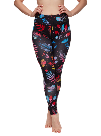 Lustige Sportleggings Neon-Blumen