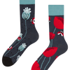 Lustige Socken Marienkäfer und Mohnblumen
