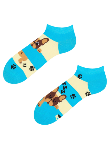 Lustige Knöchelsocken Hunde und Streifen