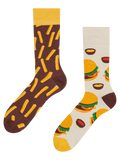 Lustige Socken Burger und Pommes Frites