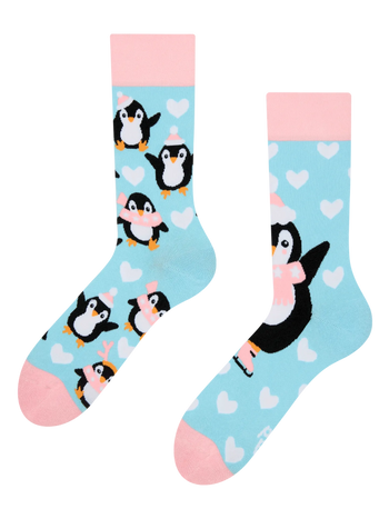Lustige Socken Eislaufender Pinguin