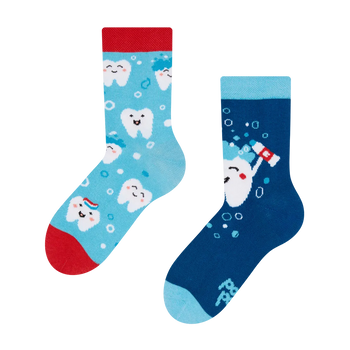 Lustige Kindersocken Zähne putzen