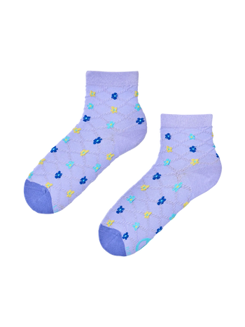 Cutecore-Socken Violette und blaue Blumen