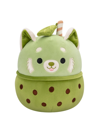 Squishmallows Eitan der rote Matcha Panda mit Boba, 20 cm