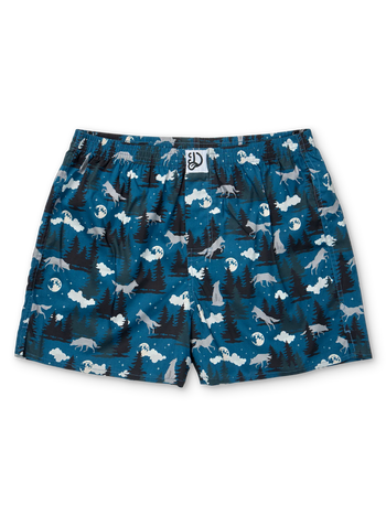 Lustige Shorts für Männer Wolf und Mond