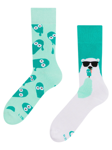 Lustige warme Socken Bär und Eis am Stiel