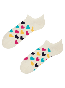 Lustige Sneakersocken Bunte Herzen