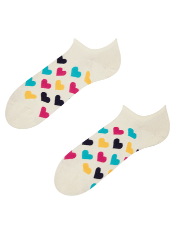 Lustige Sneakersocken Bunte Herzen