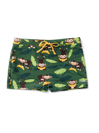 Lustige elastische Badeshorts für Kinder Affe im Dschungel