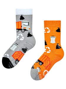 Rutschfeste Kindersocken Müllwagen