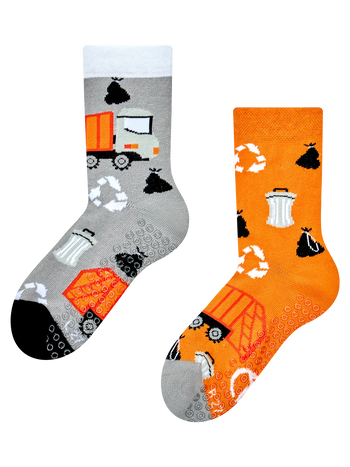 Rutschfeste Kindersocken Müllwagen