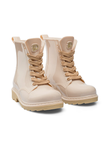 Lustige mandelfarbene Regenstiefel für Kinder