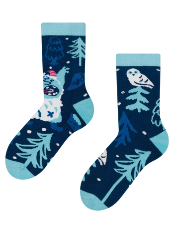 Lustige warme Socken für Kinder Wald-Yeti