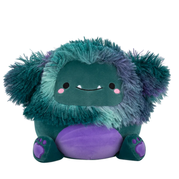 Squishmallows JT der dunkle blaugrüne Bigfoot mit lila Bauch, 20 cm