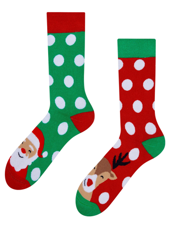 Lustige warme Socken Santa und Rudolf