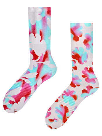 Gerippte Socken Funky Blumen