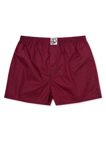 Blau-rot gemusterte Shorts für Männer